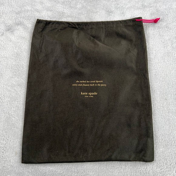 kate spade Handbags - Kate Spade Dust Bag Brown Drawstring Quote Purse Handbag Storage Sleeper 12x13in